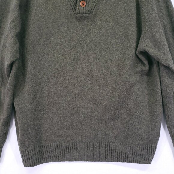 J.Crew Sweater Green XL Merino Wool Blend Speckled Shawl Collar Rugged Men - Picture 7 of 15